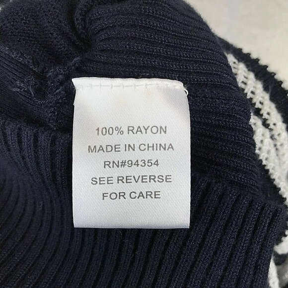 Size XS X-Small BOSTON PROPER NAVY CHEVRON BATWING SOFT KNIT TOP Shirt Blouse - Picture 6 of 6